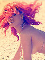 Rihanna posing sexy & without bra photoshoot