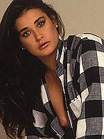 Demi Moore posing braless early photoshoots