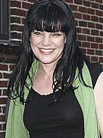 Pauley Perrette at Late Show paparazzi shots