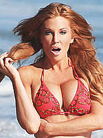 Angelica Bridges in red bikini and swimsuit