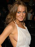 Lindsay Lohan showing half a boob
