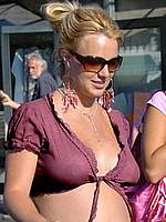 Pregnant Britney Spears see thru & pokies