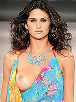 Leryn Franco pops a boob at catwalk shots