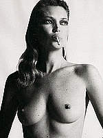 Kate Moss exposed small tits, ass and pussy