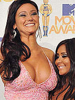Jenni Farley AKA JWOWW shows legs & cleavage