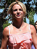 Britney Spears in tiny shorts and pink top