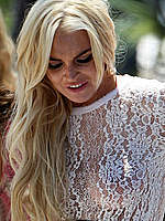 Lindsay Lohan see through shots by the pool