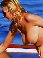 Rita Rusic in bikini and topless on the yacht