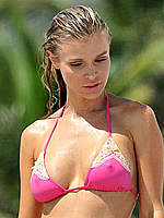 Joanna Krupa sexy in pink bikini candids