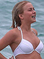 Julianne Hough in white bikini on the beach